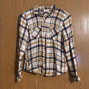 Maurices Multicolor Plaid Relaxed Fit Shirt Size S